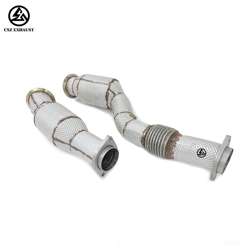 BMW S58 3.0T G80 M3 G82 M4 Downpipe with Heat Shield Stainless Steel Exhaust System