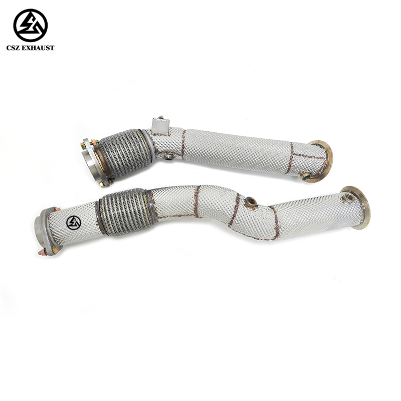 BMW X3M F97 Straight Downpipe without OPF Stainless Steel Exhaust Pipe with Heat Shield